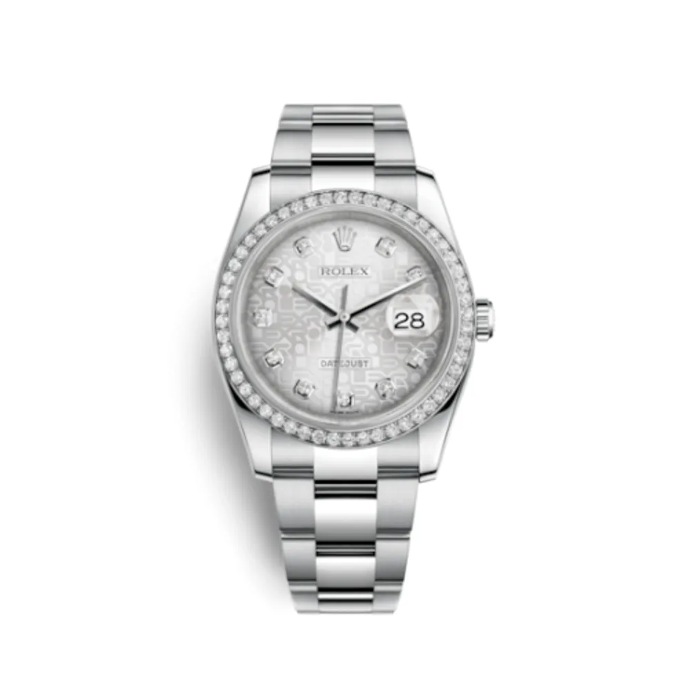 Rolex Datejust 36 Stainless Steel Diamond / Oyster / Silver Computer