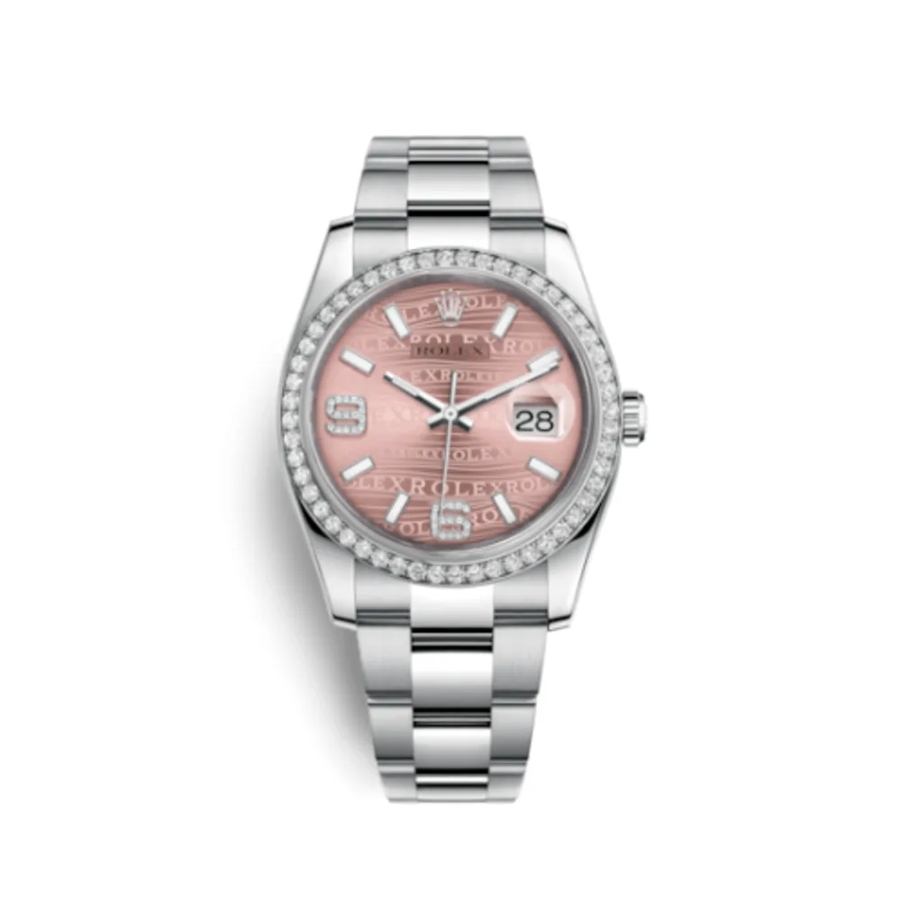 Rolex Datejust 36 Stainless Steel Diamond / Oyster / Pink Wave