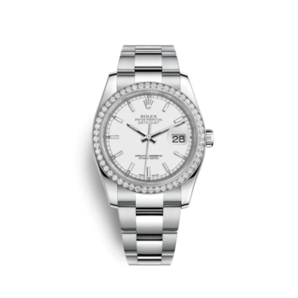 Rolex Datejust 36 Stainless Steel Diamond / Oyster / White