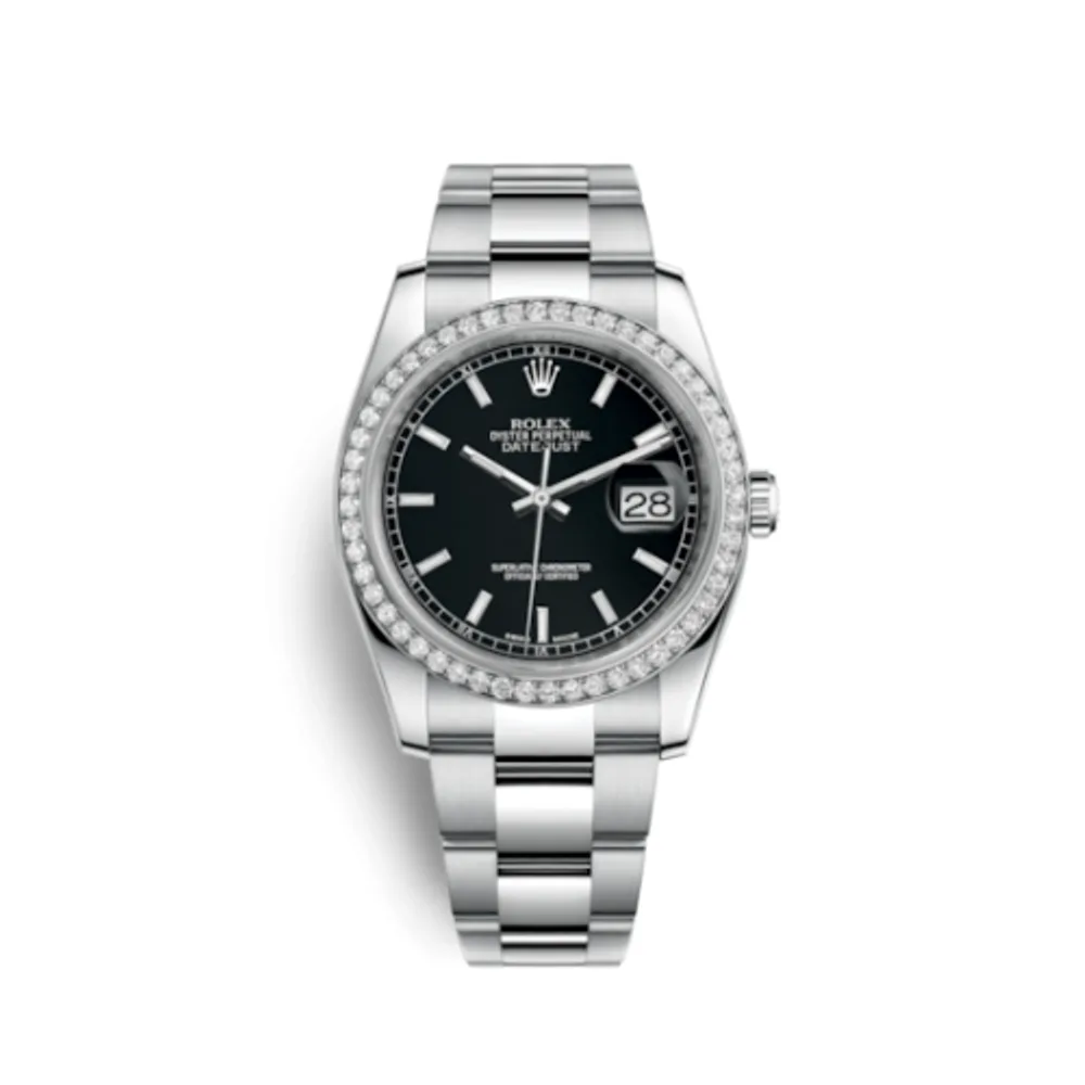 Rolex Datejust 36 Stainless Steel Diamond / Oyster / Black