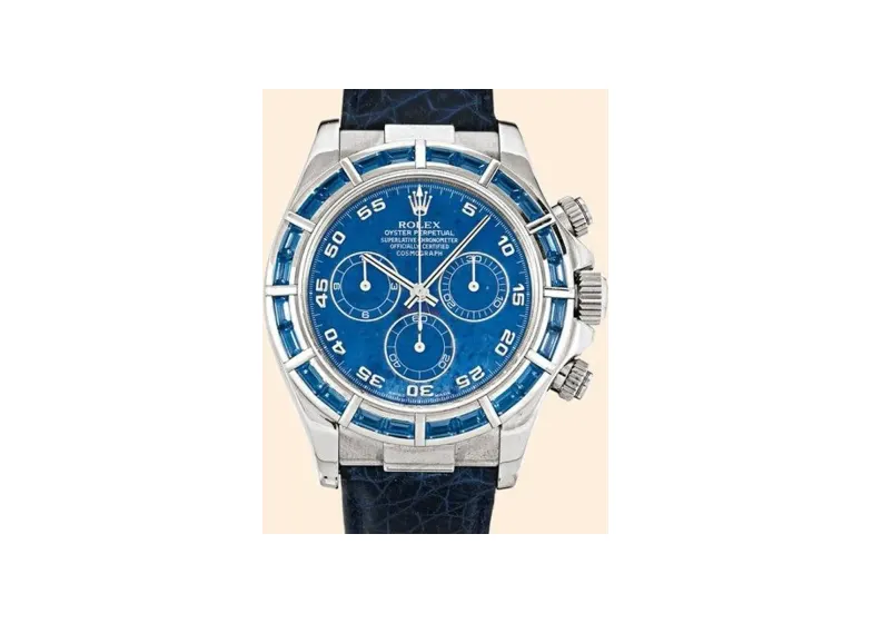 Rolex Daytona White Gold Blue Sapphire Strap Sodalite