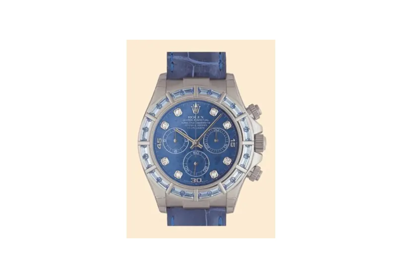 Rolex Daytona White Gold Blue Sapphire Strap Sodalite Diamond