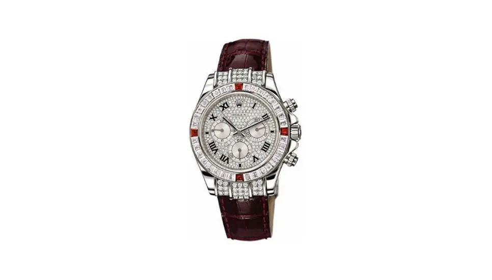 Rolex Daytona White Gold Diamond Ruby Strap