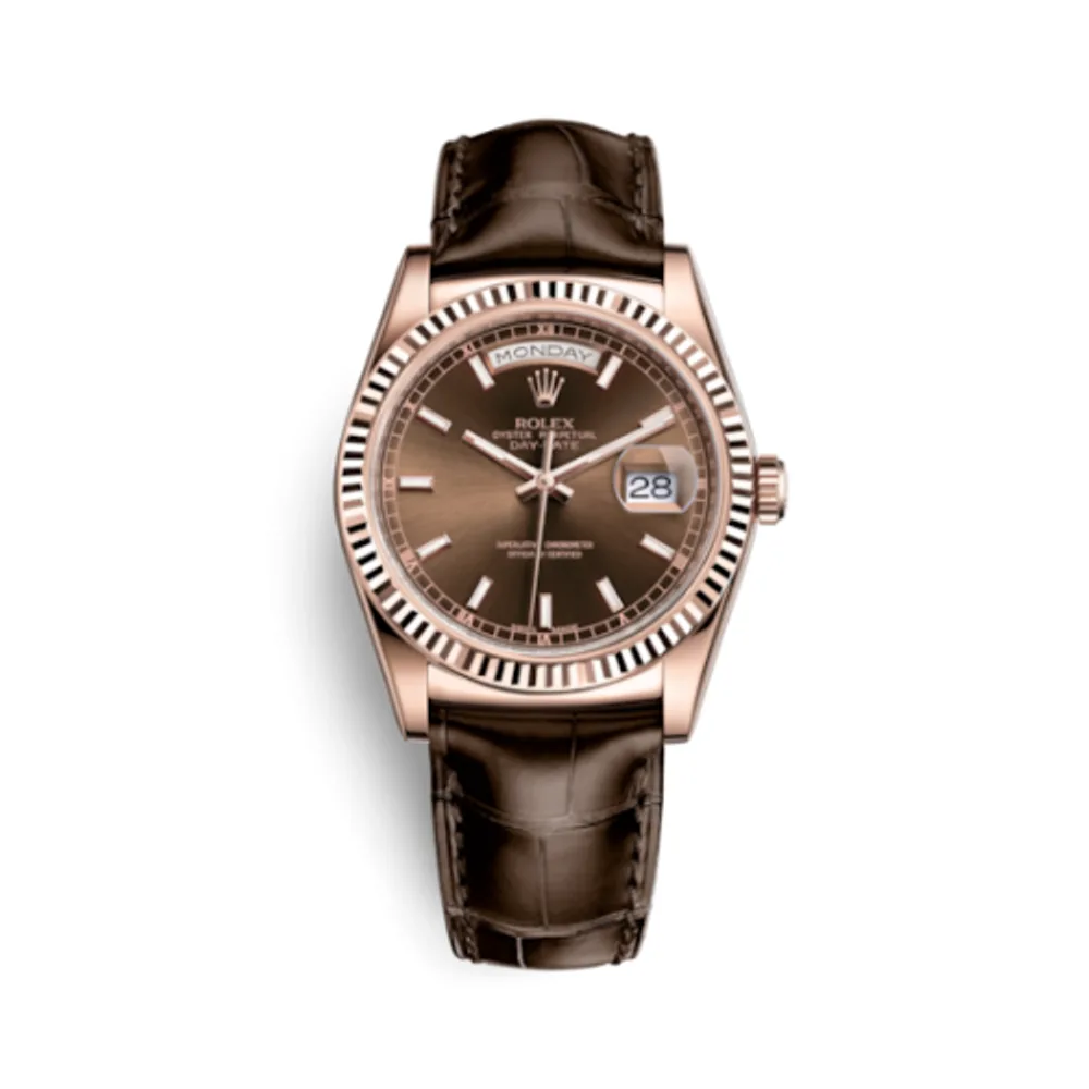 Rolex Day-Date 36 Everose / Strap / Chocolate