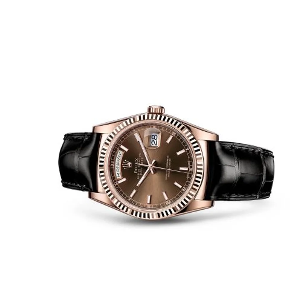 Rolex Day-Date 36 Everose / Strap / Chocolate