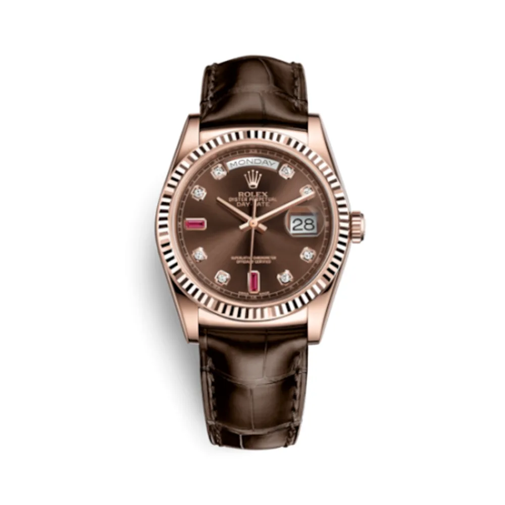 Rolex Day-Date 36 Everose / Strap / Chocolate