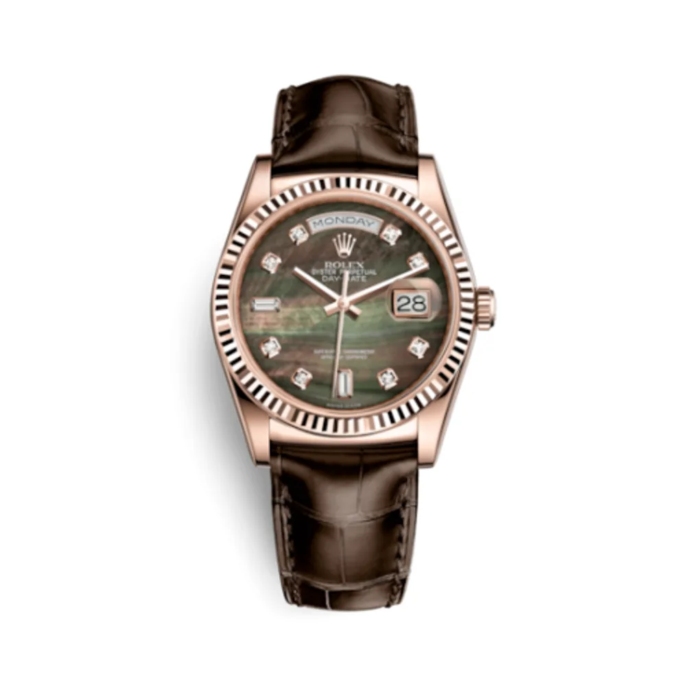 Rolex Day-Date 36 Everose / Strap / Black MOP