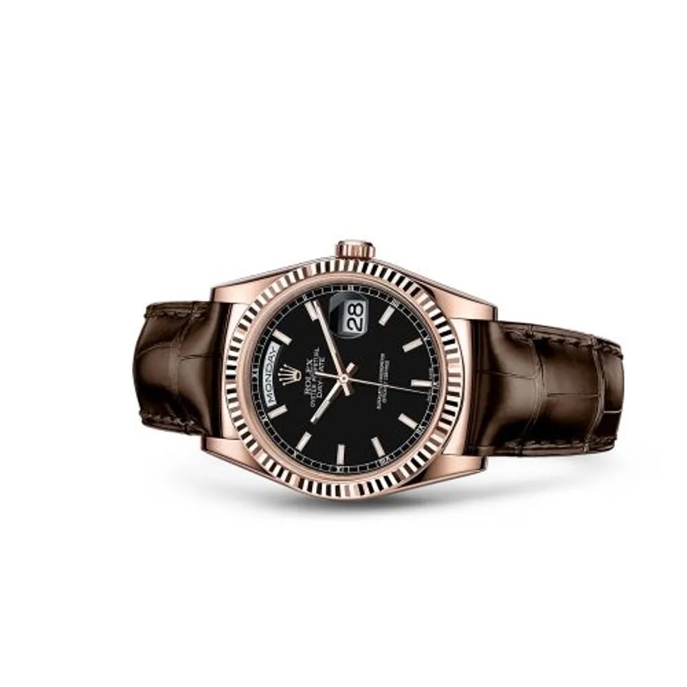 Rolex Day-Date 36 Everose / Strap / Black
