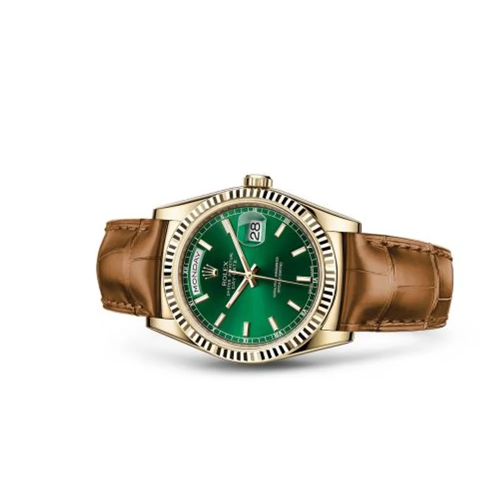 Rolex Day-Date 36 Yellow Gold / Strap / Green
