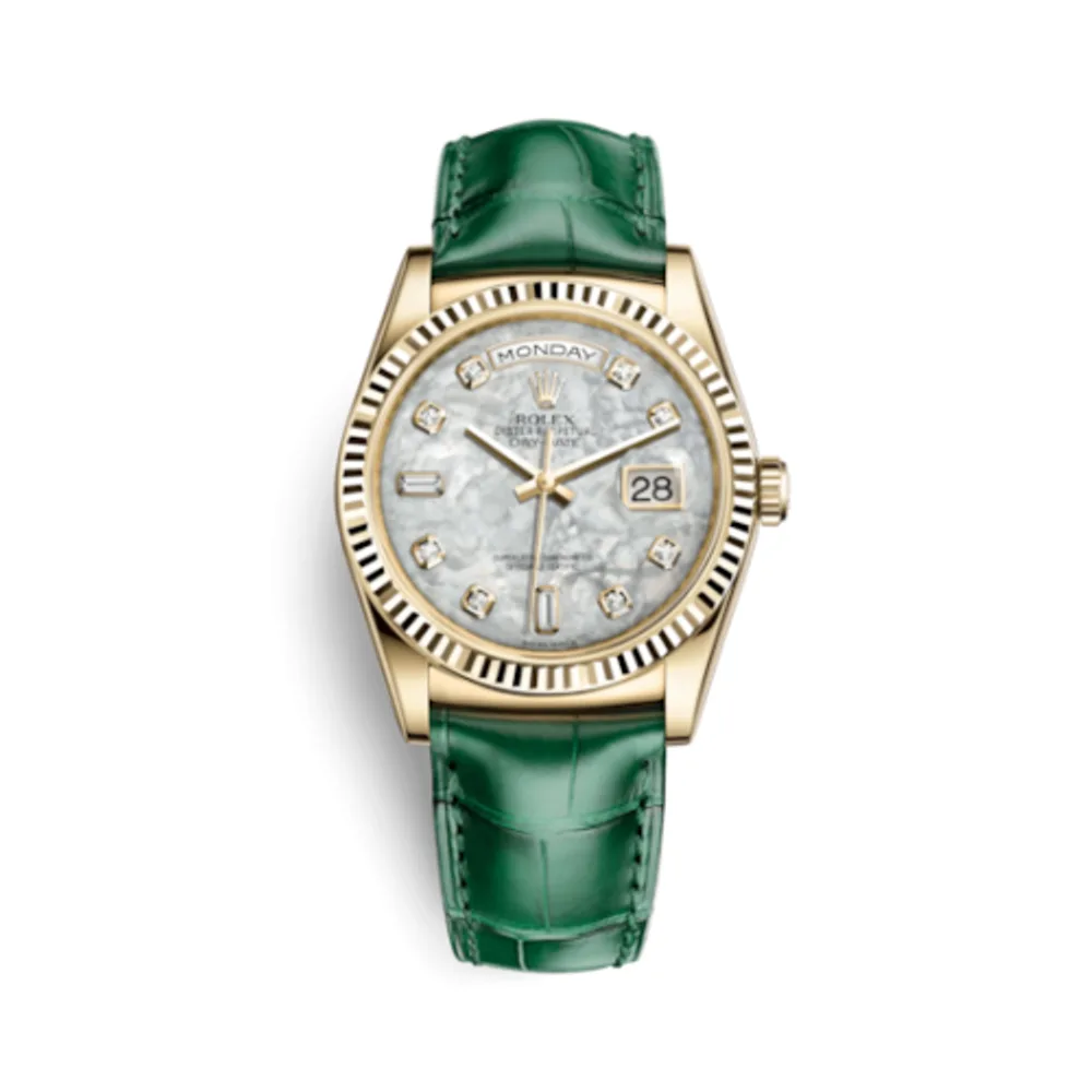 Rolex .Day-Date 36 Yellow Gold / Strap / MOP Diamonds