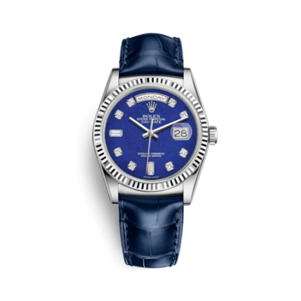 Rolex Day-Date 36 White Gold / Strap / Lapis