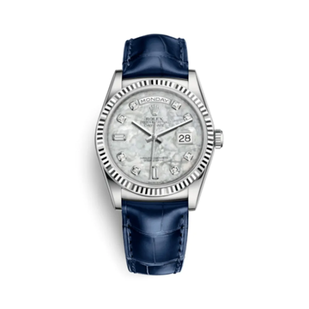Rolex Day-Date 36 White Gold / Strap / MOP
