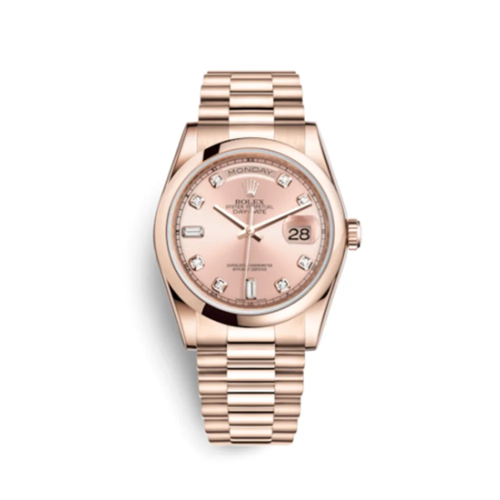 Rolex Day-Date 36 Everose Domed / President / Pink Diamond