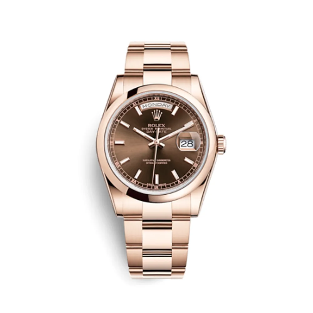 Rolex Day-Date 36 Everose Domed / Oyster / Chocolate