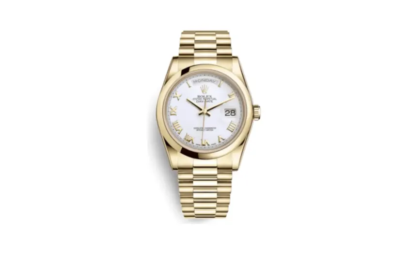 Rolex Day-Date 36 Yellow Gold Domed / President / White Roman
