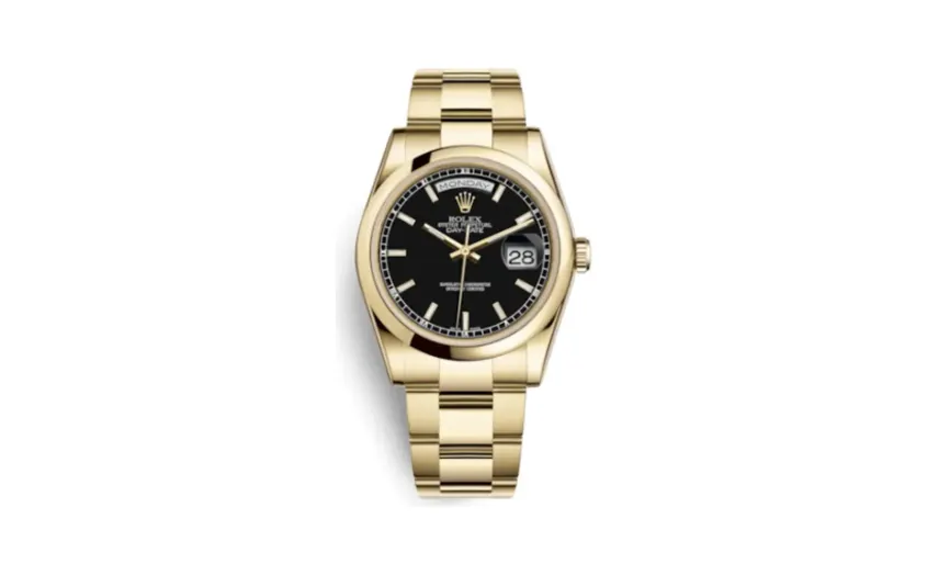 Rolex Day-Date 36 Yellow Gold Domed / Oyster / Black