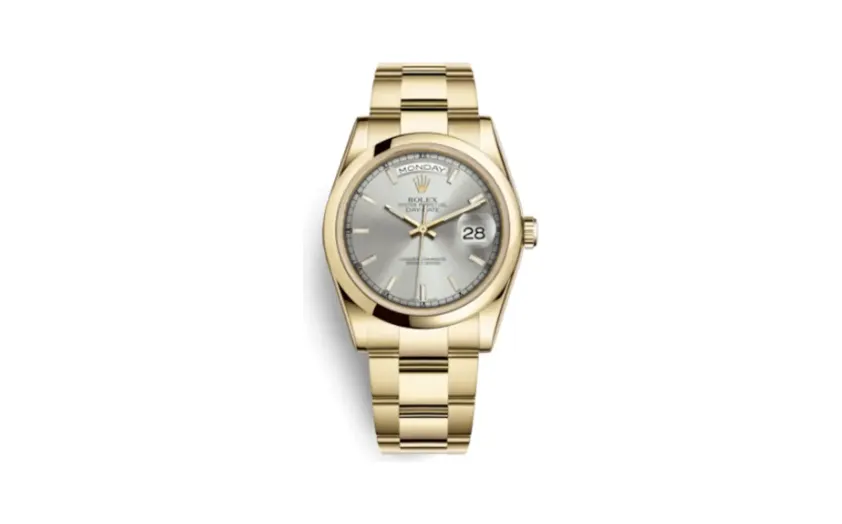 Rolex Day-Date 36 Yellow Gold Domed / Oyster / Silver
