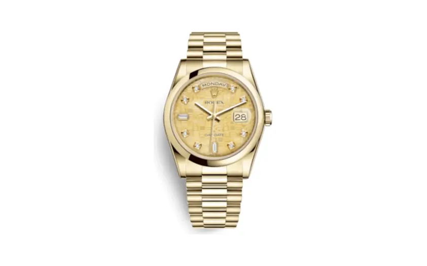 Rolex Day-Date 36 Yellow Gold Domed / President / Champagne MOP Computer