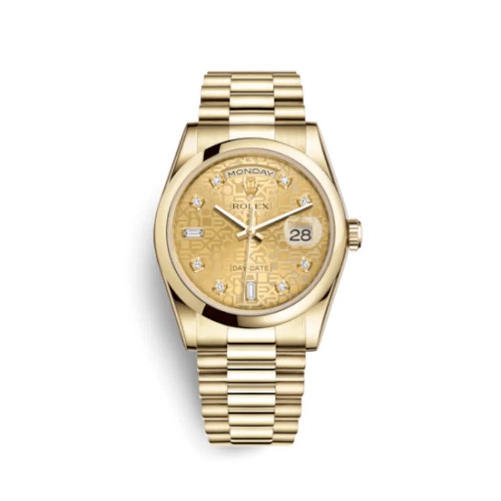 Rolex Day-Date 36 Yellow Gold Domed / President / Champagne Computer