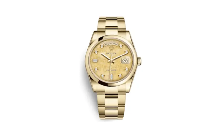 Rolex Day-Date 36 Yellow Gold Domed / Oyster / Champagne MOP Computer