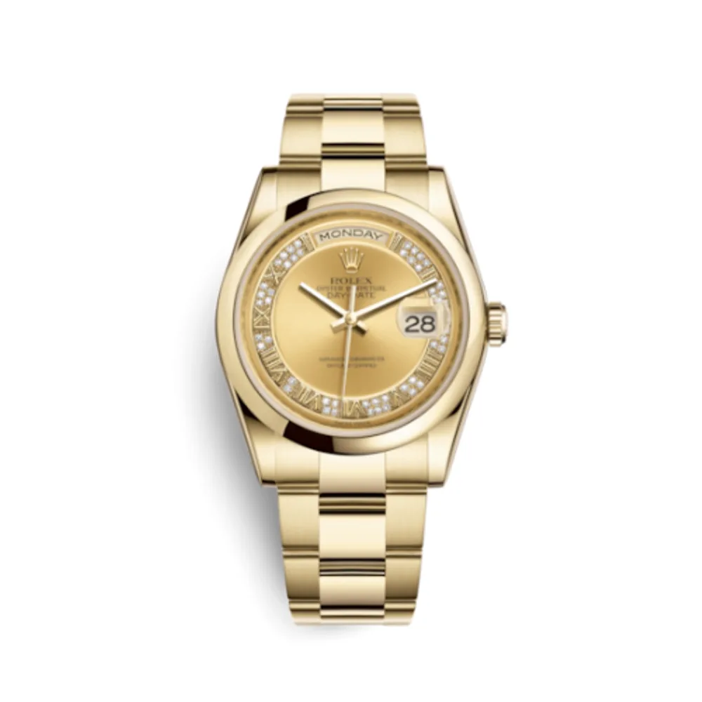 Rolex Day-Date 36 Yellow Gold Domed / Oyster / Champagne Roman