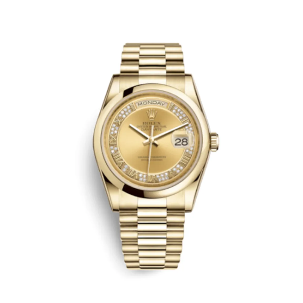 Rolex Day-Date 36 Yellow Gold Domed / President / Champagne Roman