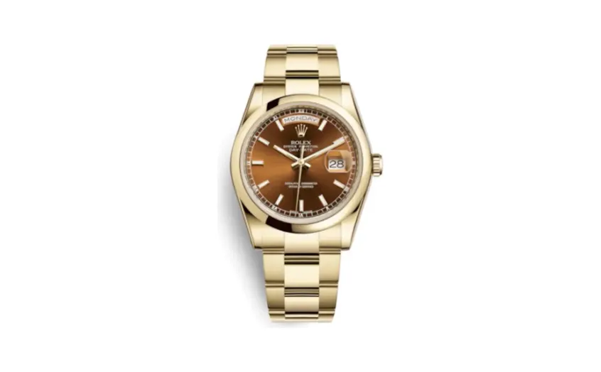 Rolex Day-Date 36 Yellow Gold Domed / Oyster / Cognac
