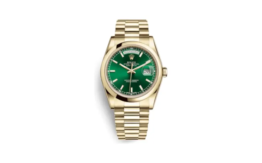 Rolex Day-Date 36 Yellow Gold Domed / President / Green