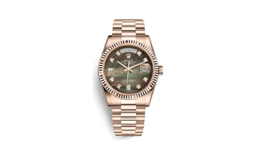 Rolex Day-Date 36 Everose Fluted / President / Tahitian MOP