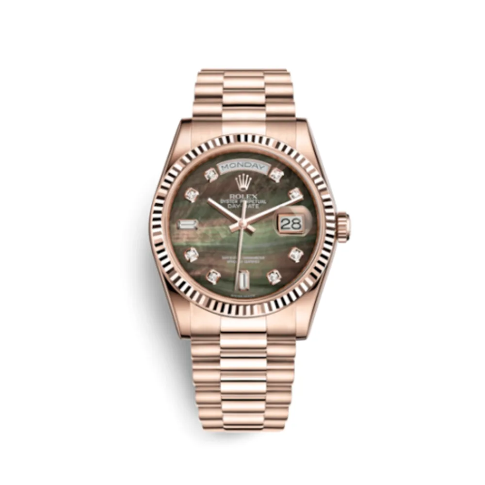 Rolex Day-Date 36 Everose Fluted / President / Tahitian MOP