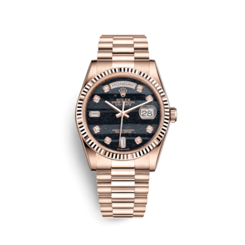 Rolex Day-Date 36 Everose Fluted / President / Ferrite