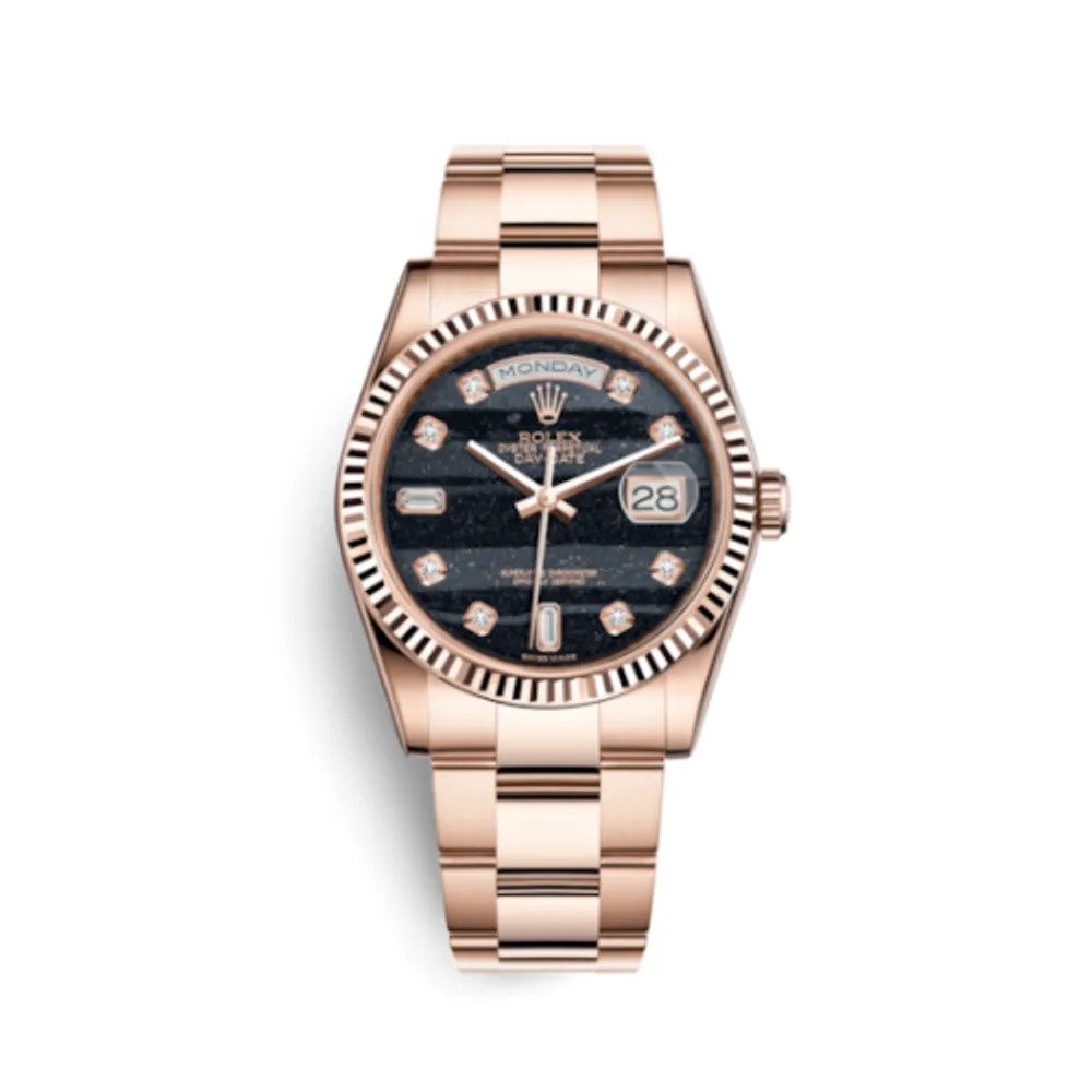 Rolex Day-Date 36 Everose Fluted / Oyster / Ferrite