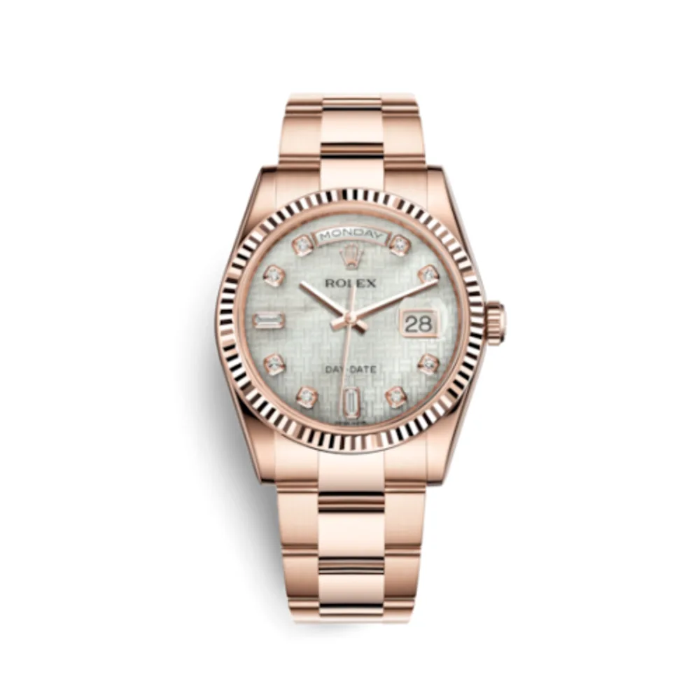 Rolex Day-Date 36 Everose Fluted / Oyster / Oxford MOP
