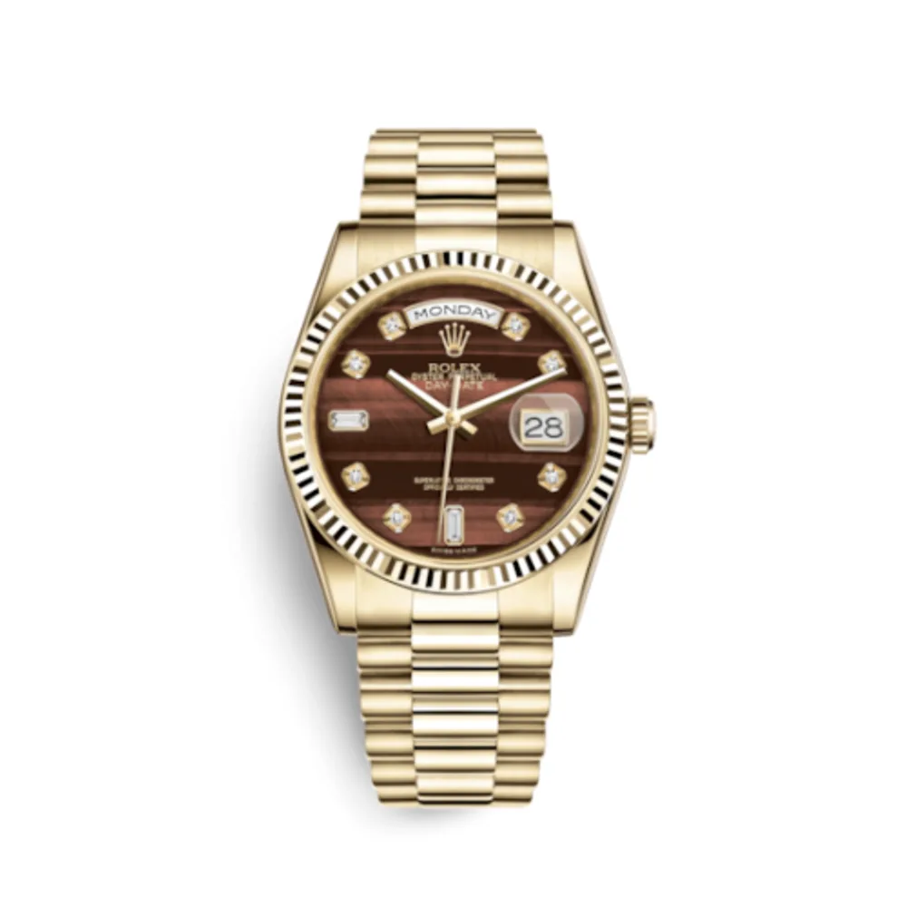 Rolex Day-Date 36 Yellow Gold Fluted / President / Bull's Eye
