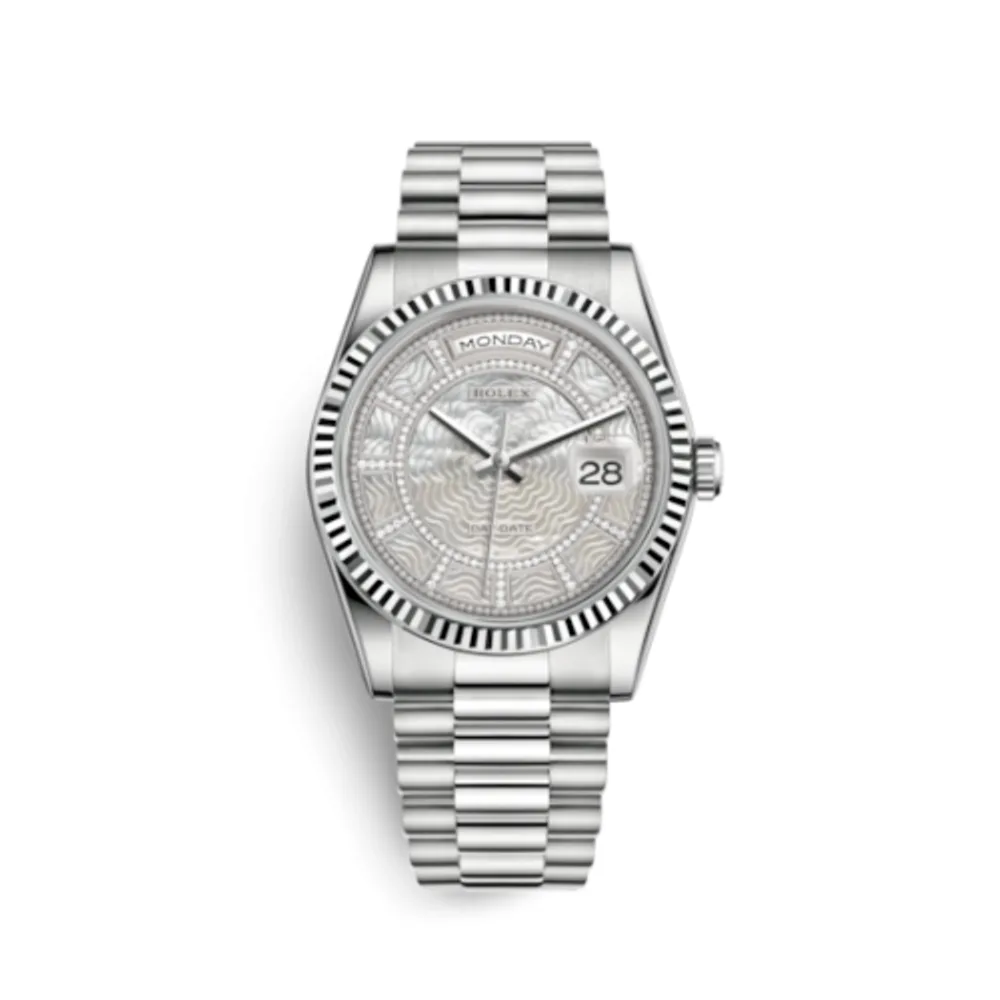 Rolex Day-Date 36 White Gold / President / MOP Carousel