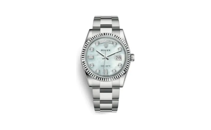Rolex Day-Date 36 White Gold Fluted / Oyster / Oxford MOP