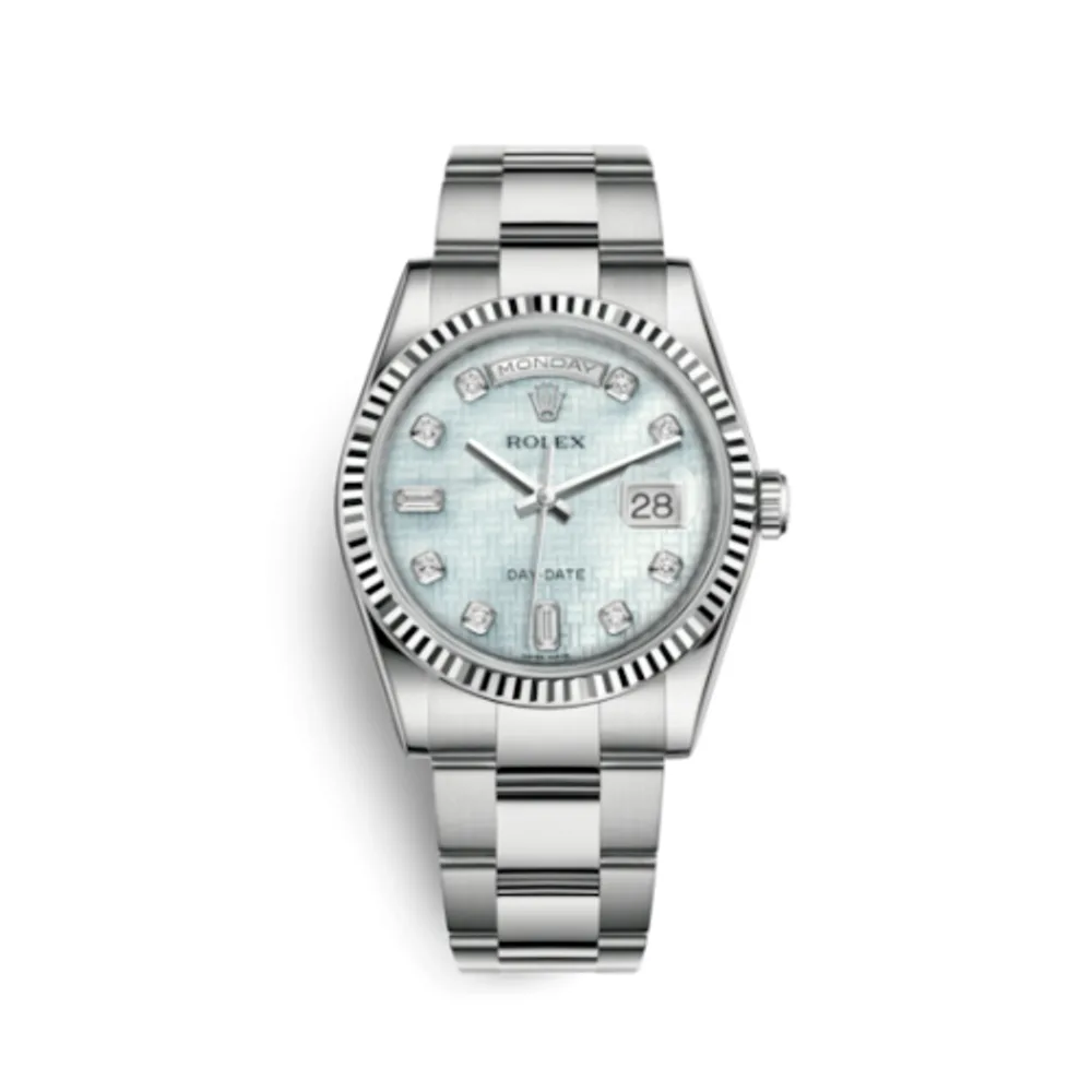 Rolex Day-Date 36 White Gold Fluted / Oyster / Oxford MOP