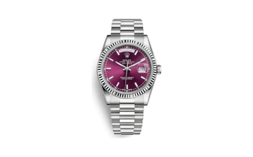 Rolex Day-Date 36 White Gold / President / Cherry