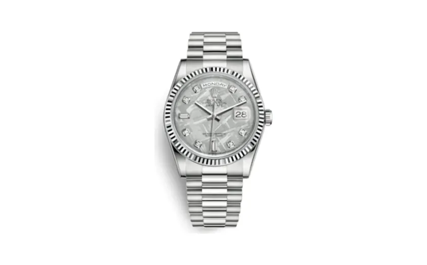 Rolex Day-Date 36 White Gold Fluted / President / Meteorite