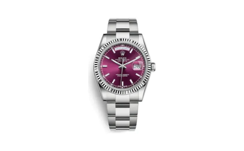 Rolex Day-Date 36 White Gold / Oyster / Cherry