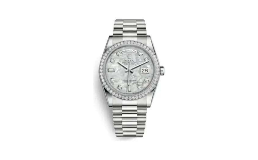 Rolex Day-Date 36 Platinum Diamonds / President / MOP