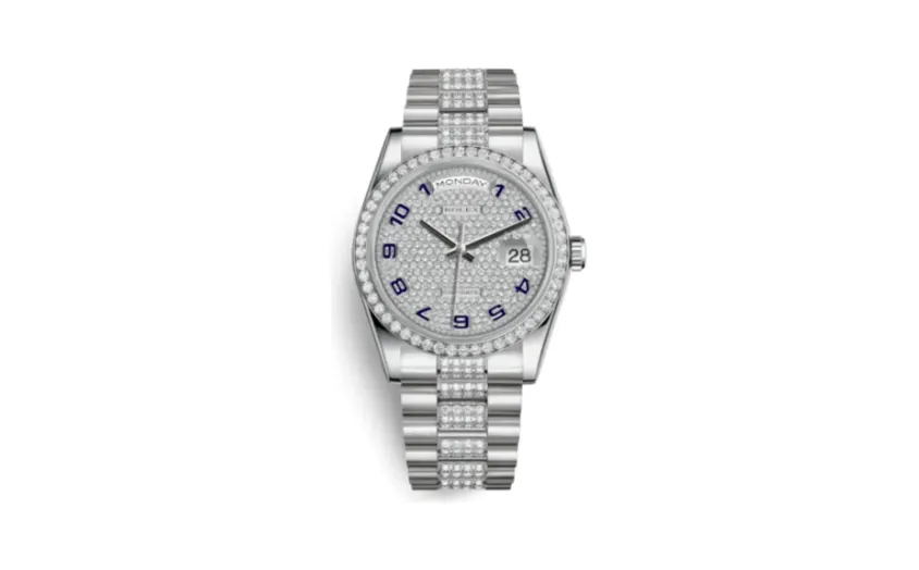 Rolex Day-Date 36 Platinum Diamonds / President Diamond / Paved