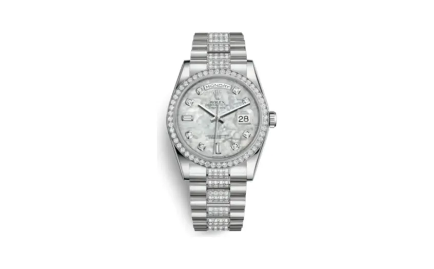 Rolex Day-Date 36 Platinum Diamonds / President Diamonds / MOP