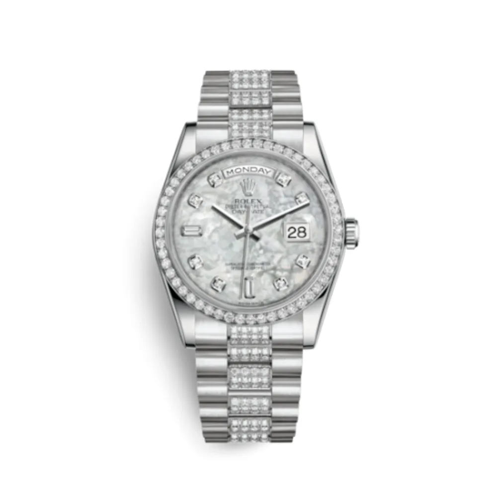 Rolex Day-Date 36 Platinum Diamonds / President Diamonds / MOP
