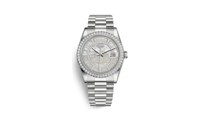 Rolex Day-Date 36 Platinum Diamonds / President / MOP Carousel