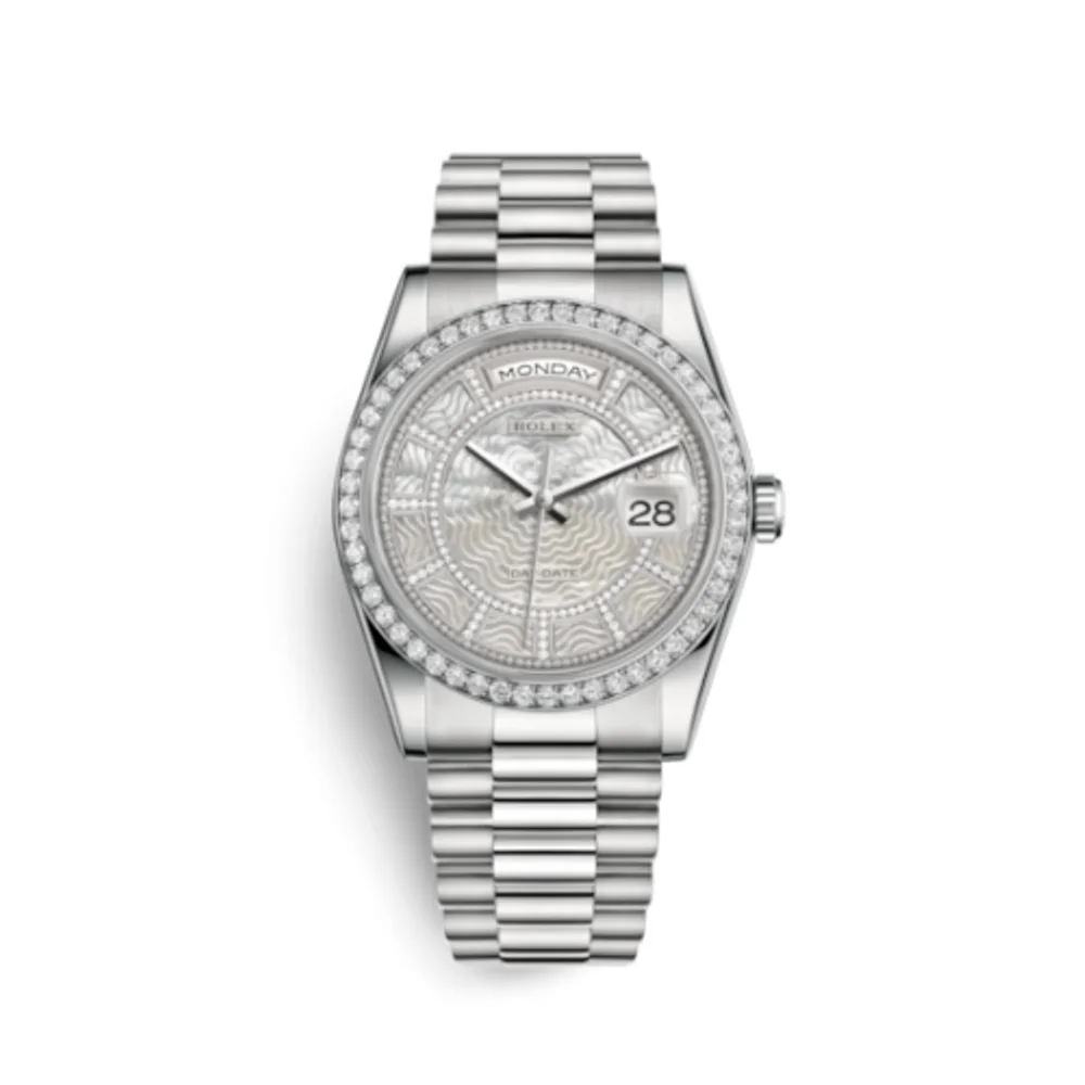 Rolex Day-Date 36 Platinum Diamonds / President / MOP Carousel
