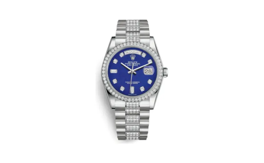 Rolex Day-Date 36 Platinum Diamonds / President Diamond / Lapis