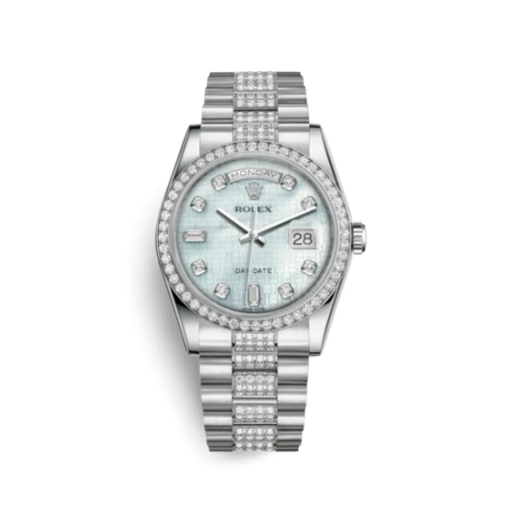 Rolex Day-Date 36 Platinum Diamonds / President Diamonds / MOP