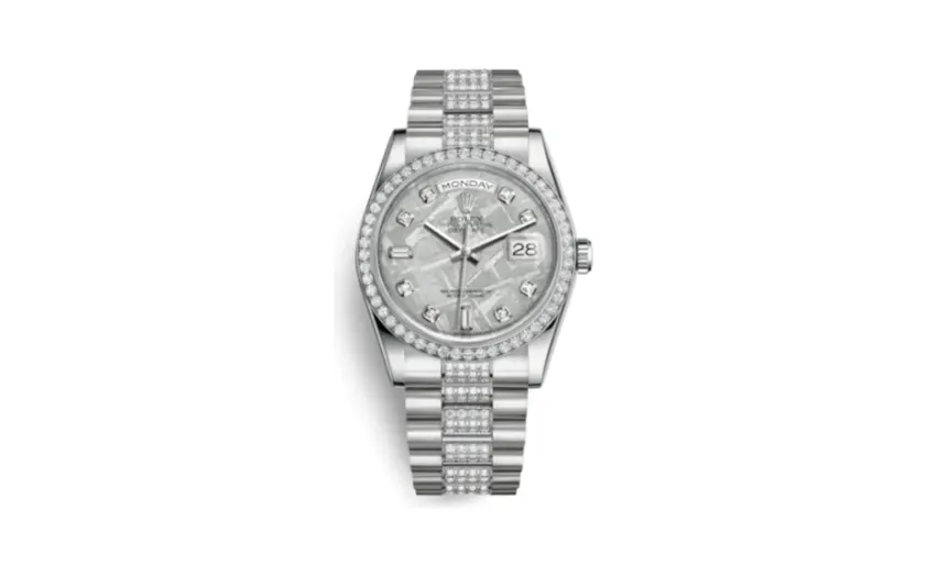 Rolex Day-Date 36 Platinum Diamonds / President Diamonds / Ice Blue Diamond