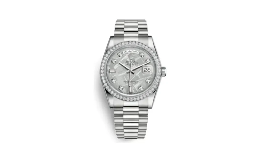 Rolex Day-Date 36 Platinum Diamonds / President / Meteorite